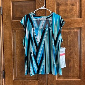 Brand New w/Tags KASPER Cap Sleeve Blouse - Women's Size 1X